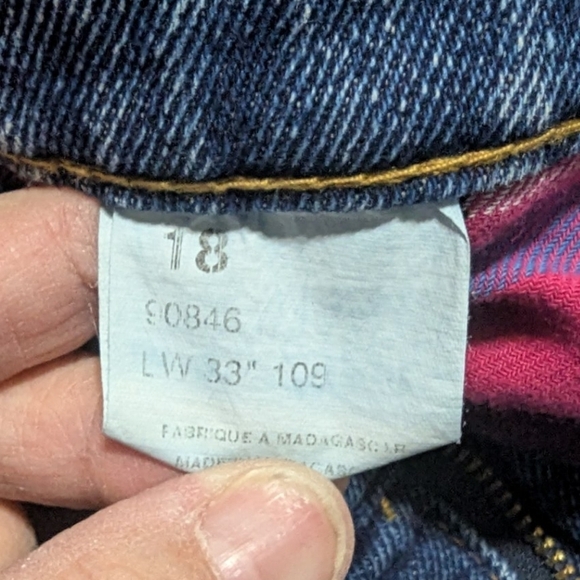Full Blue size 18 flannel lined/insulated jeans, 33" long - Picture 10 of 11